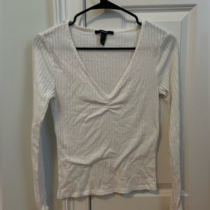 White vneck long sleeve